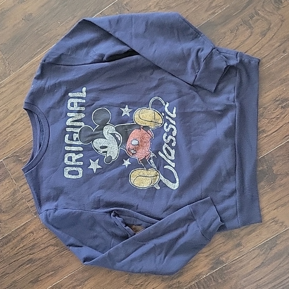 Mickey Mouse Navy Blue Crew Neck Sweater - Size M